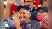 Bill Murray ivre de bonheur après la victoire de son équipe favorite de baseball