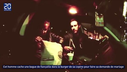 Il met la bague de fiançailles dans le burger de sa copine pour la surprendre, sa réaction est surprenante !