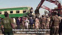 At least 20 dead, dozens injured after Pakistan train collision