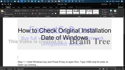 How to Check Original Installation Date of Windows(1)