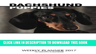 Best Seller Dachshund Puppies Weekly Planner 2017: 16 Month Calendar Free Read