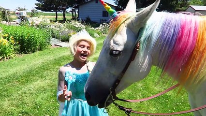 ❤️ Spider-man & Frozen Elsa vs MAGIC RAINBOW HORSE w/ Joker Mermaid Superhero Movie Funny Comic