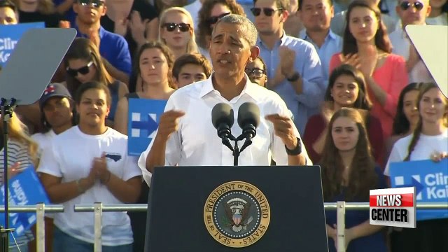 Obama criticizes FBI disclosure, Clinton and Trump compete in battleground states