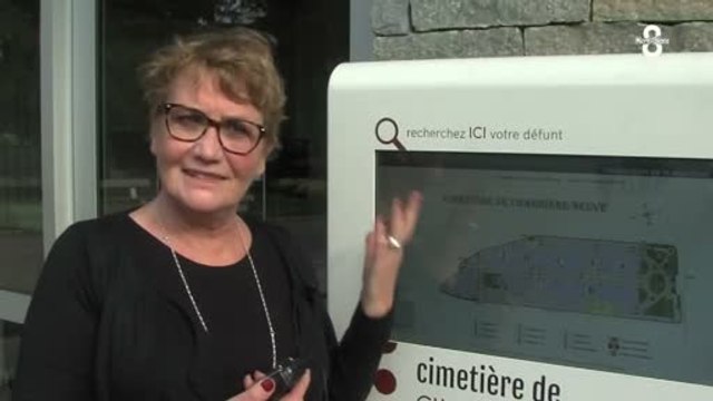 Cimetière de Charrière-Neuve : Une borne interactive posée