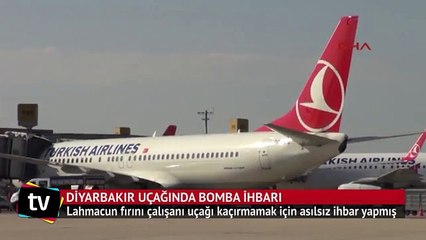 THY Diyarbakır uçağı için bomba ihbarı