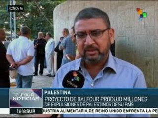 Palestinos protestan a 99 años de la Declaración Balfour