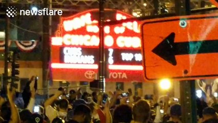 Chicago Cubs fans go wild outside Wrigley Field after World Series win
