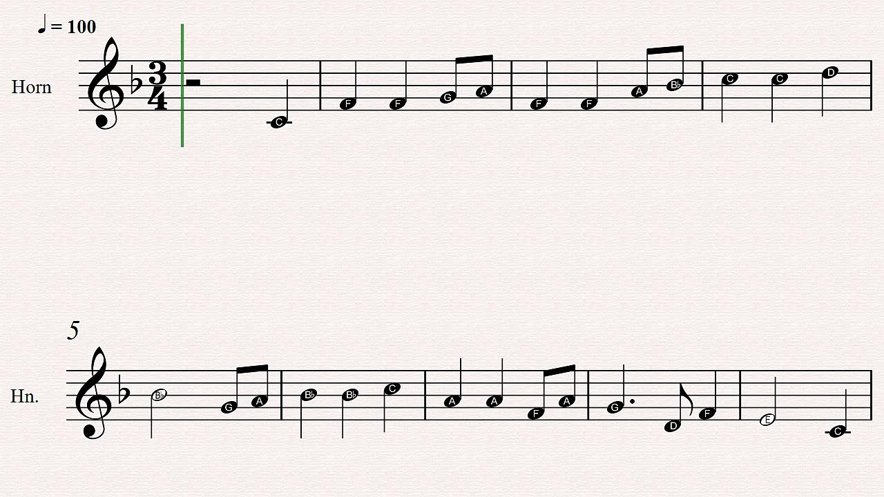 French Horn Christmas Sheet Music: Away In A Manger