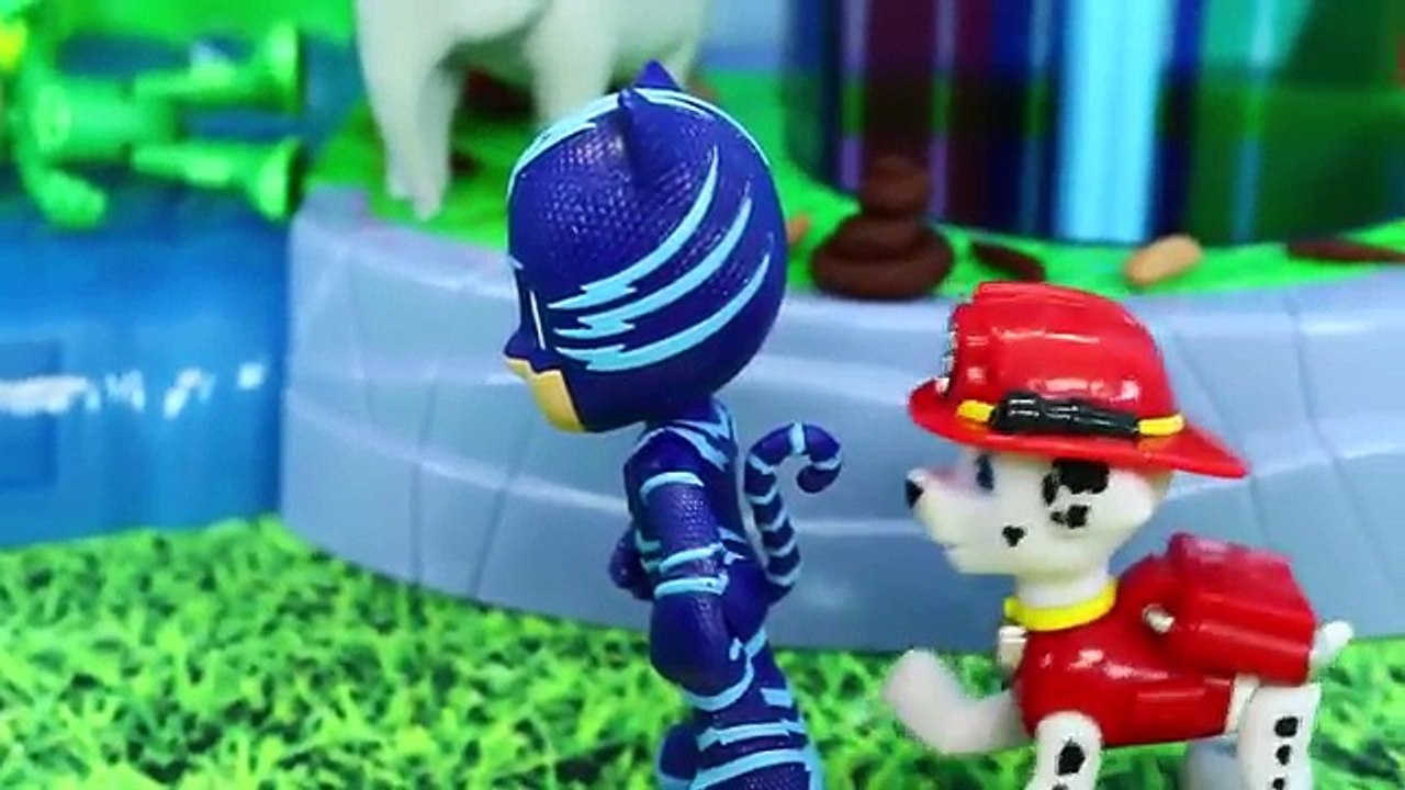 PJ Masks NEW Headquarters Playset Home For Paw Patrol Parody with Owlette, Gekko, Catboy & Poop Pets