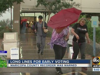 Lines long as early voters try to turn in ballots