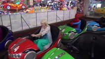 Spiderman and Frozen Elsa RACING CARS vs Joker and Catwomen Play Family Fun  HD MV1