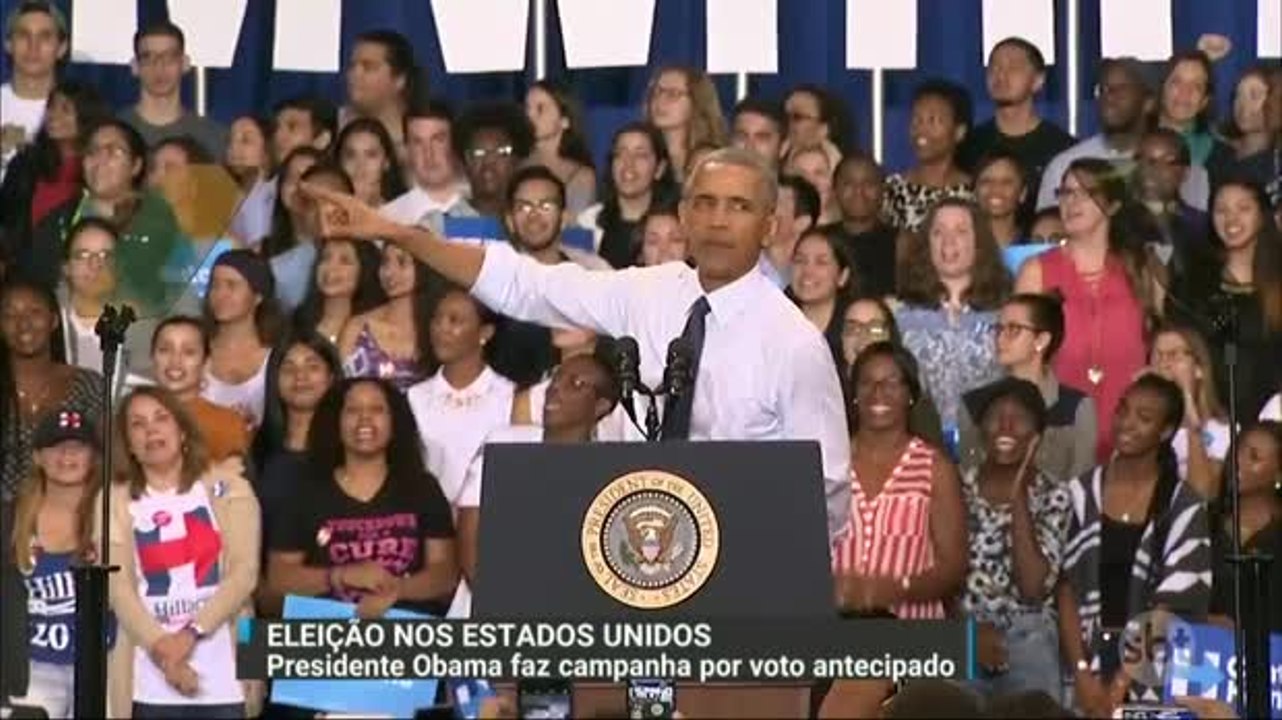 Principal cabo eleitoral de Hillary, Obama faz comícios em Miami e Jacksonville