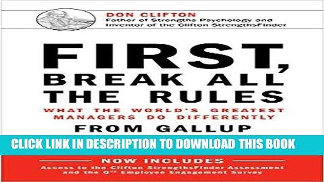 [PDF] First, Break All The Rules: What the World s Greatest Managers Do Differently Full Collection