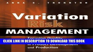 Ebook Variation Risk Management: Focusing Quality Improvements in Product Development and