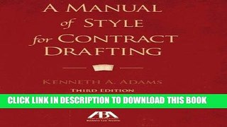 [FREE] EBOOK A Manual of Style for Contract Drafting ONLINE COLLECTION