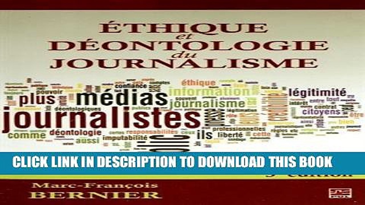 [PDF] Ethique et dÃ©ontologie du journalisme 3e Ã©di Full Online