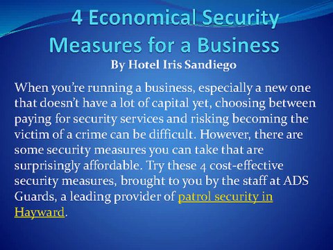 4 Economical Security Measures for a Business