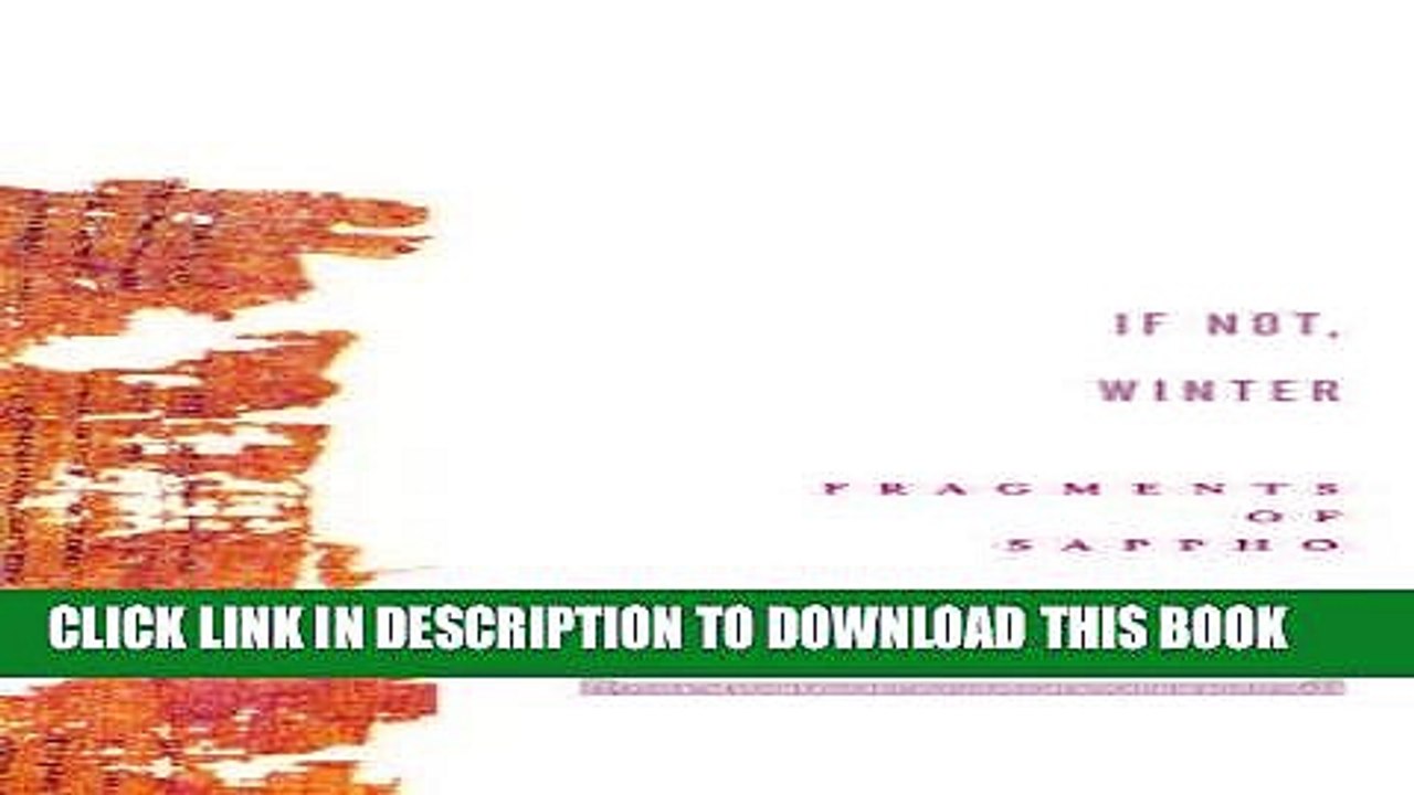 [PDF] If Not, Winter: Fragments of Sappho Full Online