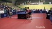 Coup de fou au ping pong : sur la tranche de la table !!