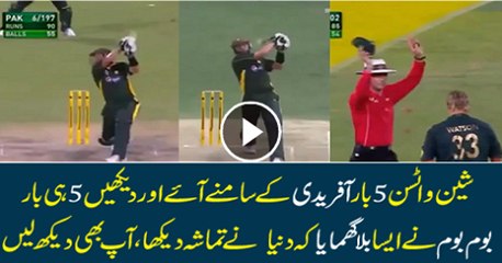 Shahid Afridi Smashes 5 Sixes to Shane Watson