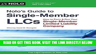 [Free Read] Nolo s Guide to Single-Member LLCs: How to Form   Run Your Single-Member Limited