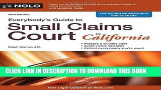 Read Now Everybody s Guide to Small Claims Court in California (Everybody s Guide to Small Claims