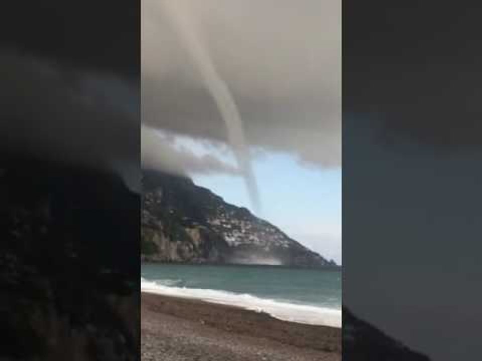 Spectacular Waterspout Hits Shore on Italy's Amalfi Coast