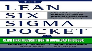 Best Seller The Lean Six Sigma Pocket Toolbook: A Quick Reference Guide to 100 Tools for Improving