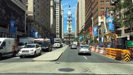 Driving Downtown - Broad Street - Philadelphia Pennsylvania USA