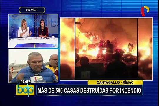 Incendio en Cantagallo: afectados serán trasladados a urbanización Martinete