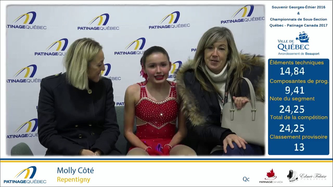 Championnats "A" de la section Québec 2017 - Glace 4 Pré-Novice Dames prog. court Ech.5-9