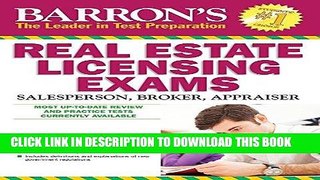 Read Now Barron s Real Estate Licensing Exams, 10th Edition (Barron s Real Estate Licensing Exams: