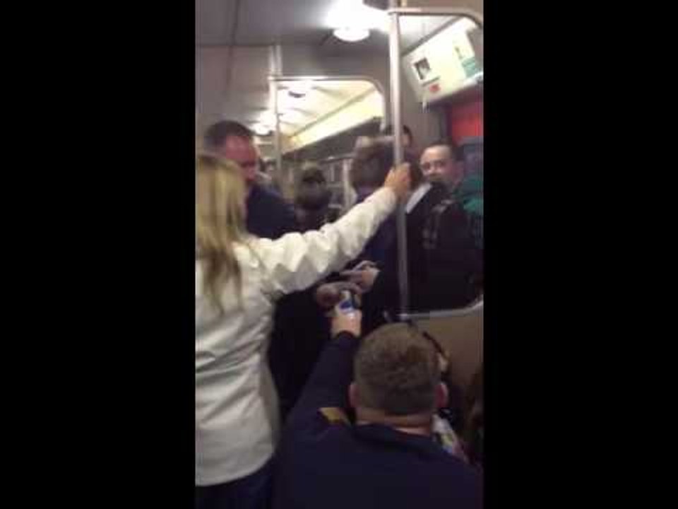 Soccer Hooligans Relentlessly Tease Schoolboy on Train