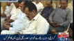 Karachi- Railway Minister Khawaja Saad Rafique's press conference- Crtitsing Media