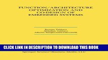 Read Now Function/Architecture Optimization and Co-Design of Embedded Systems (The Springer