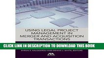 [PDF] Using Legal Project Management in Merger and Acquisition Transactions: A Guidebook for