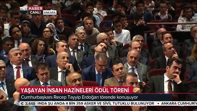 Recep Tayyip Erdoğan / Yaşayan İnsan Hazineleri Ödül Töreni / 3 Kasım 2016
