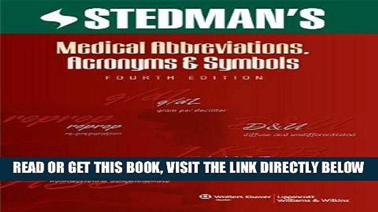 [FREE] EBOOK Stedman s Medical Abbreviations, Acronyms and Symbols