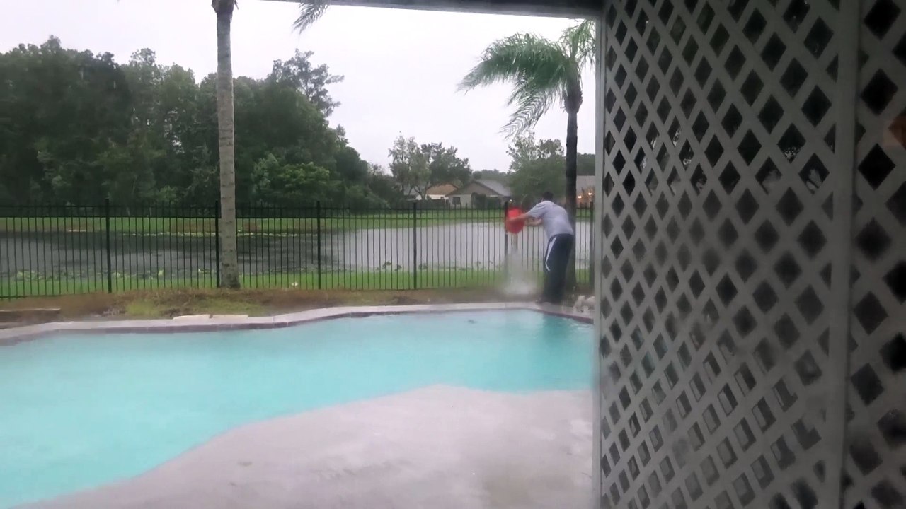 3 of 5 Hurricane Matthew 9:00 am dumping water out of the pool