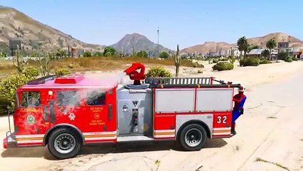 Spiderman Saves LONG CAR in Cars Cartoon for Kids and Nursery Rhymes for Children #28