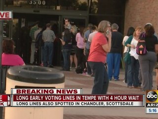 Long early voting lines in Tempe