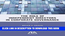 [New] Ebook The Role of Independent Directors in Corporate Governance Free Read