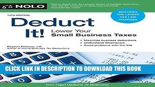 [New] Ebook Deduct It!: Lower Your Small Business Taxes Free Read
