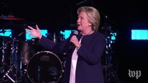 Clinton says 'love trumps hate,' Jay Z performs 'Hard Knock Life'