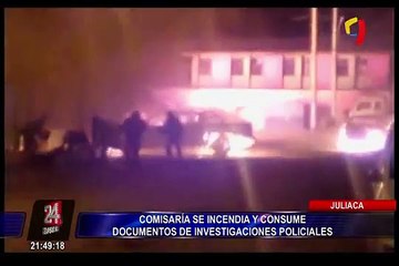 Comisaría La Rinconada en Juliaca quedó en cenizas tras incendio