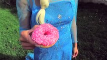 Frozen Elsa vs Giant Candy Donut! w/ Spiderman, Maleficent, Joker! Funny Superhero Movie