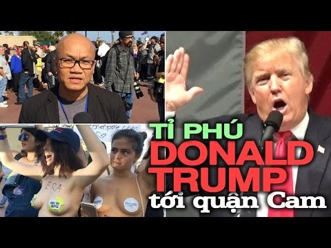 Trump rally in Costa Mesa. Tỉ phú Donald Trump tới quận Cam vận động.