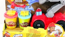 Play Doh Diggin Rigs Fire Truck With Peppa Pig Toy Episode Mickey Mouse firefighter