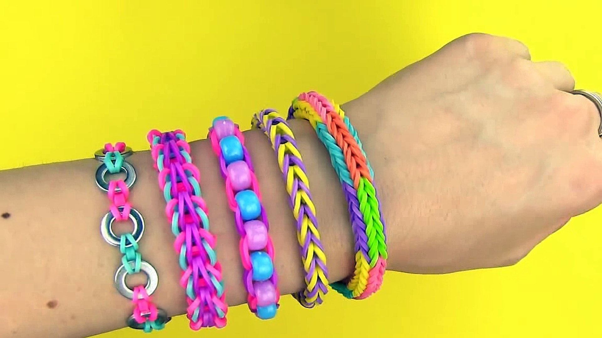 Rainbow Loom! DIY 5 Easy Rainbow Loom Bracelets without a Loom (DIY Loom  Bands) - Dailymotion Video