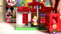 Peppa Pig Fire Station Playset with Fire Engine Truck Nickelodeon - Play Doh Estación de Bomberos